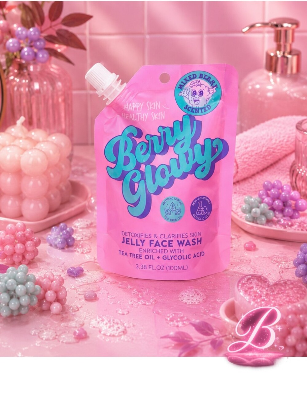 💛3/$15 Berry Glowy Jelly Face Wash Pouch